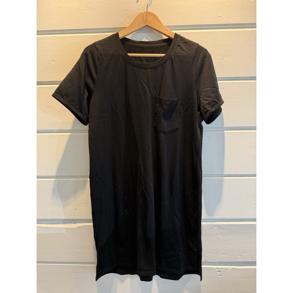 WoolX Lexie T Shirt Dress Womens Size L Black Merino Wool Travel Outdoors